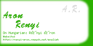 aron renyi business card